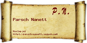 Parsch Nanett névjegykártya